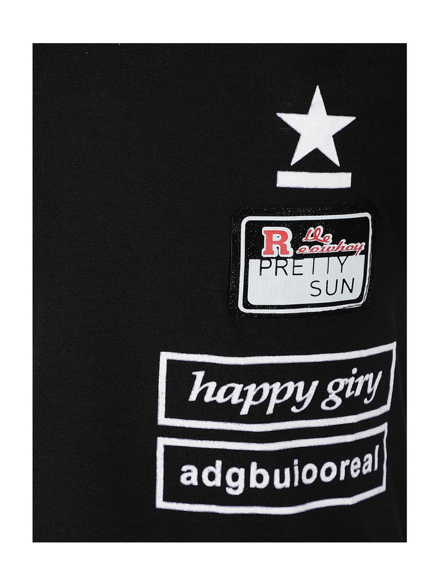 Passion Petals Kids Black Cotton Printed T-Shirt