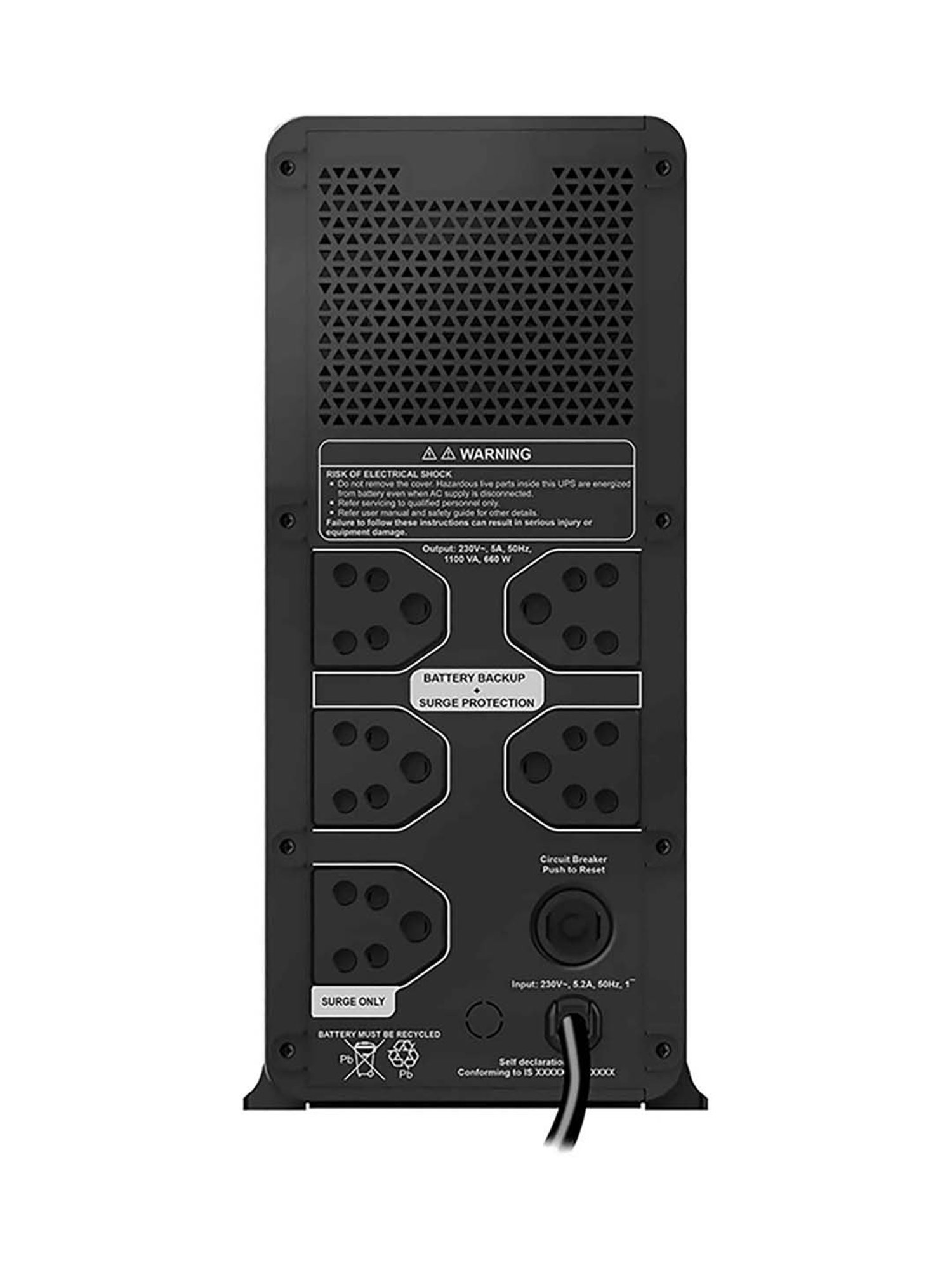 APC BX1100C-IN 360W UPS (Black)