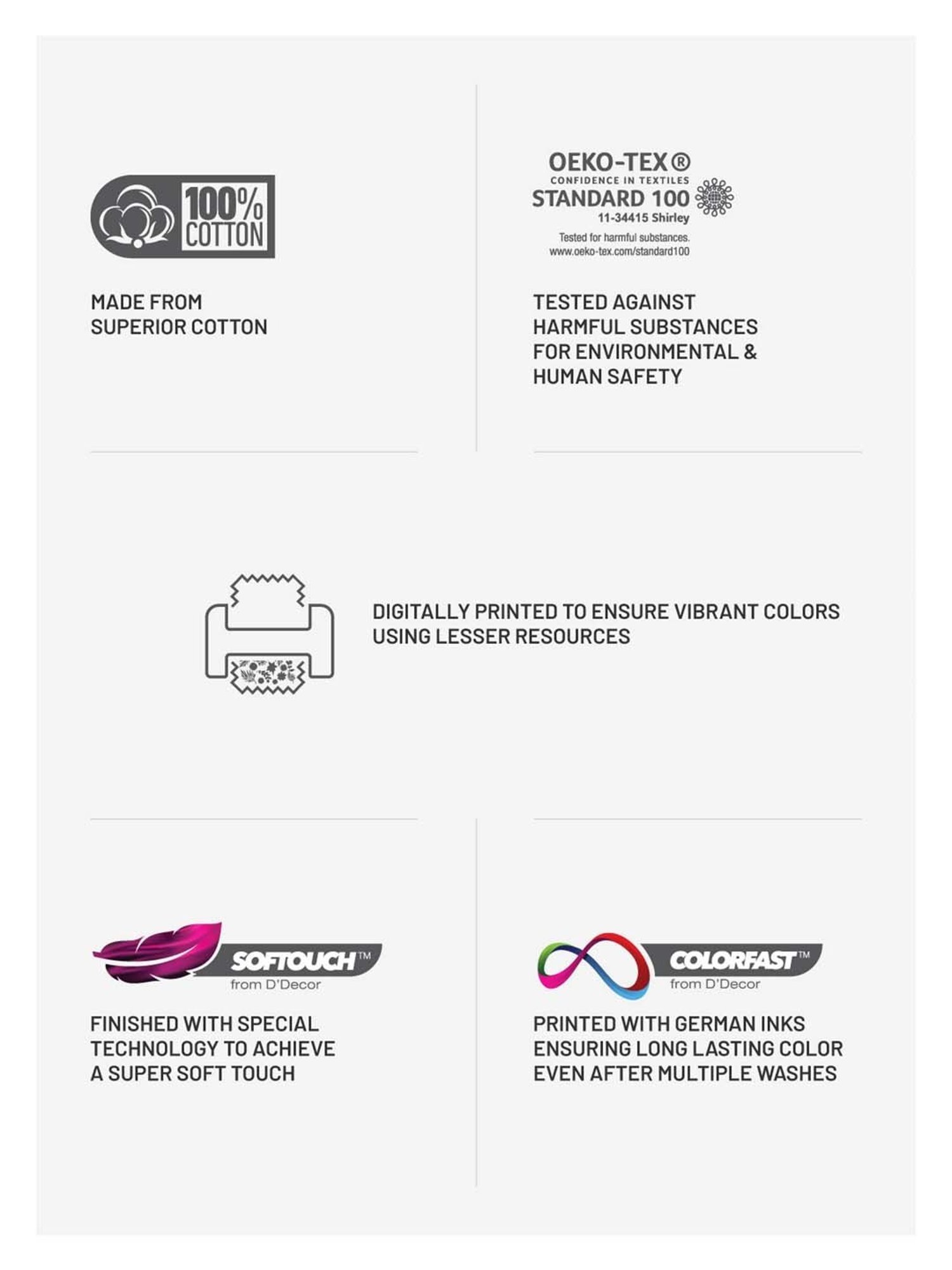 DDecor Floral Blue 140 TC Cotton Single Bedsheet with 1 Pillow Cover