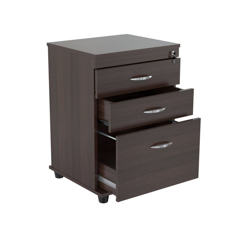 3 Drawer Locking File Cabinet Espresso - Inval