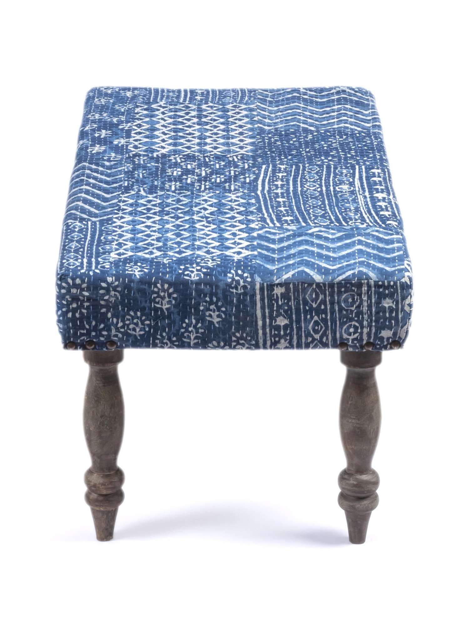 Ikiriya Bestone Printed Blue Wood 2 Seater Bench