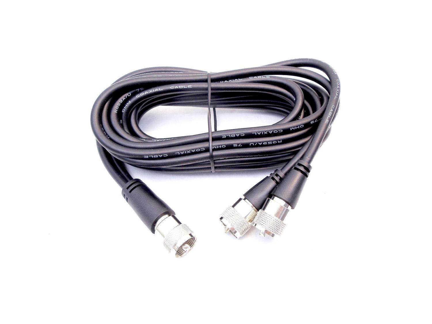 Procomm PPP9 9 ft. Rg59A&U 75 Ohm Co-Phase Coaxial Cable with 3 Molded Pl259 Connectors