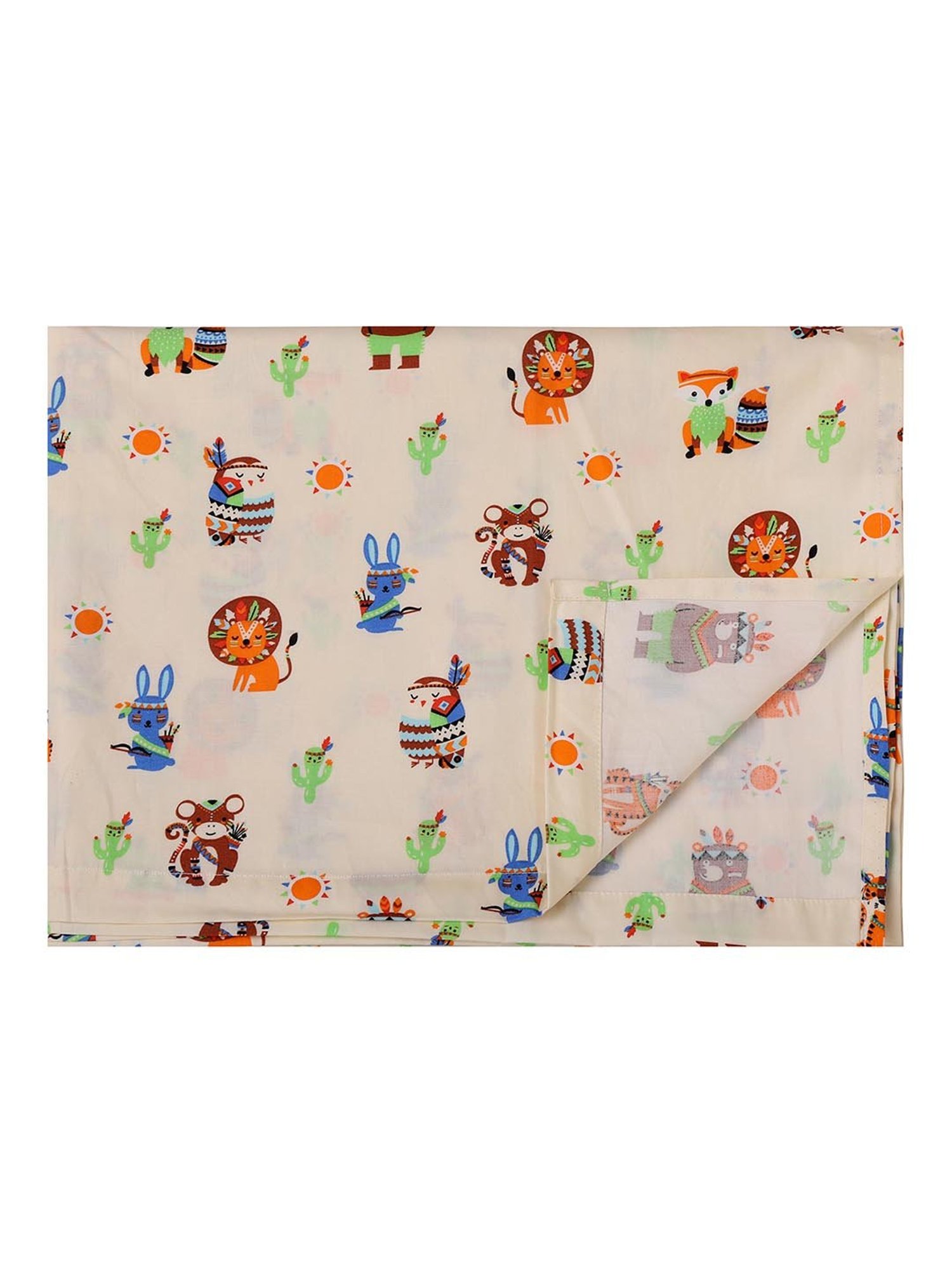 Nigh Nigh Tribal Animal Beige Cotton 300 TC Kids Bed Linen Set