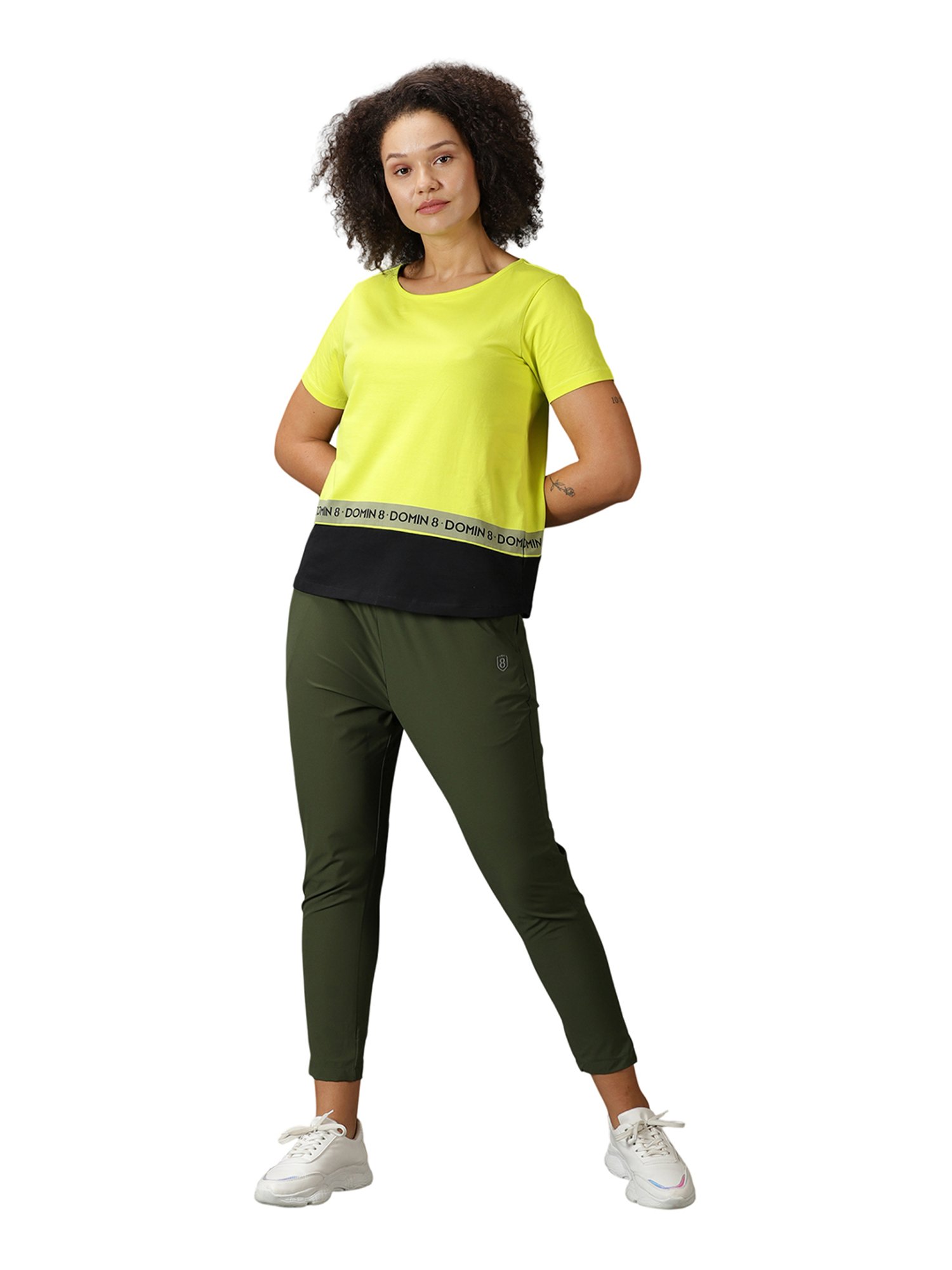 Domin8 Women Breathable Cotton Spandex Blend Sports T-Shirt