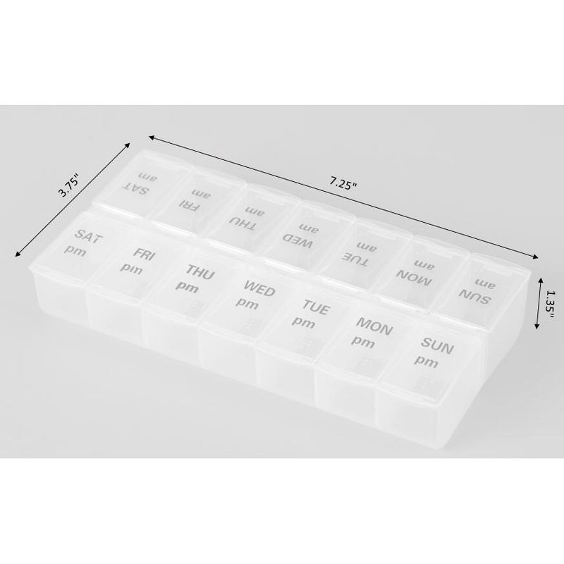 Basicwise Twice Daily Clear Plastic Pill Organizer