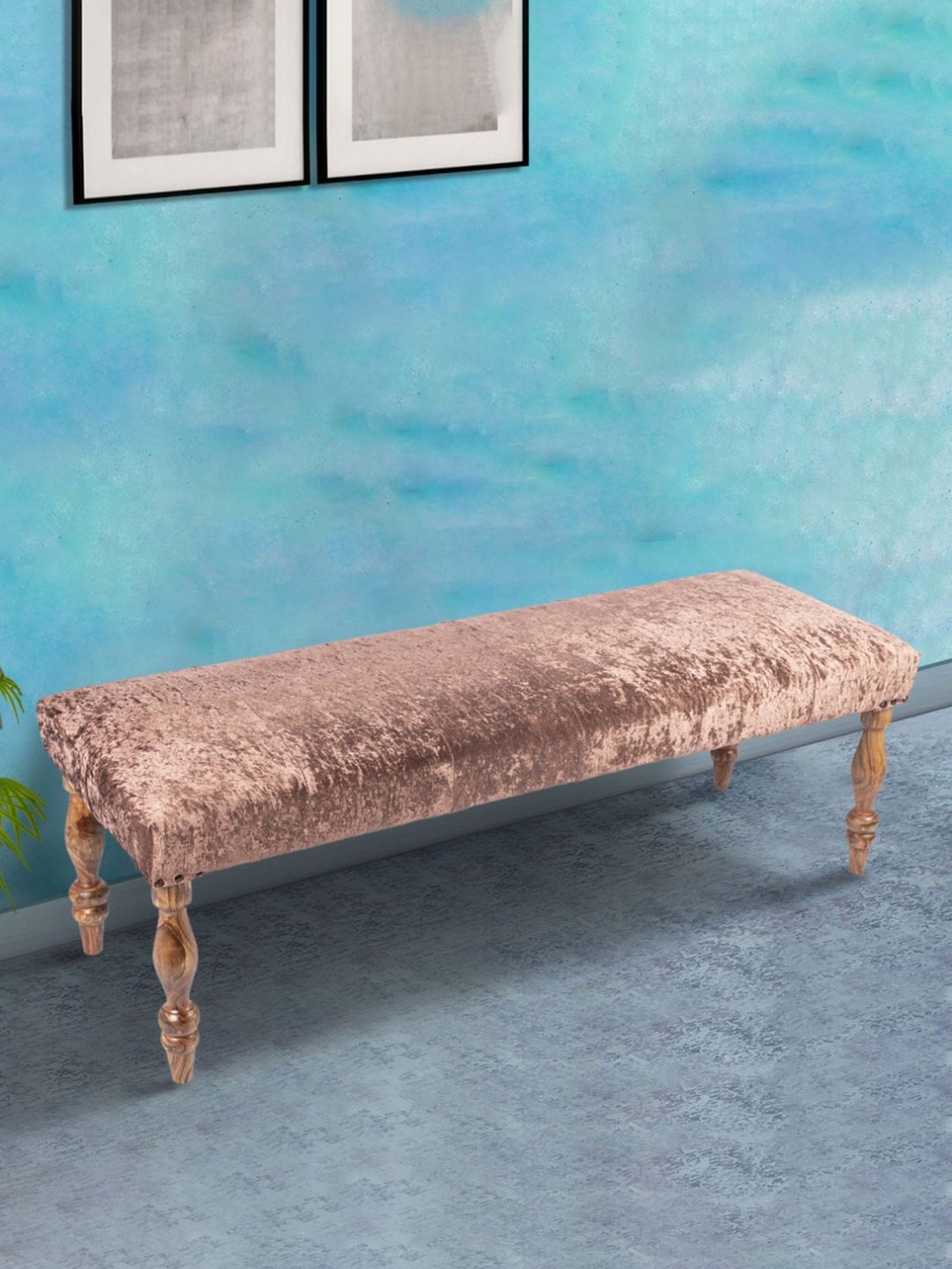 Ikiriya Cairo Solid Brown Wood 2 Seater Bench