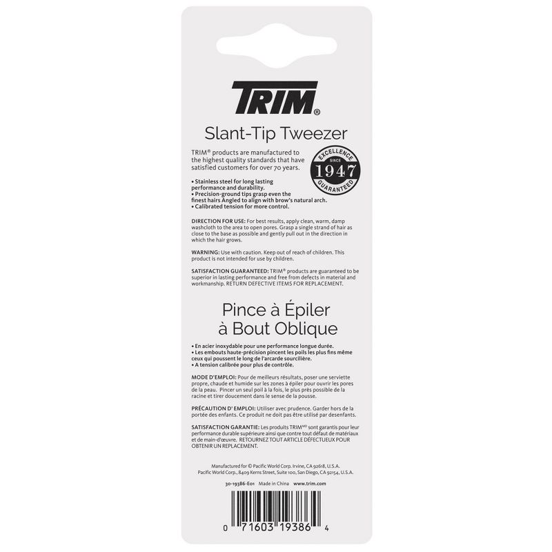 Trim Rose Quartz Slant Tip Tweezer