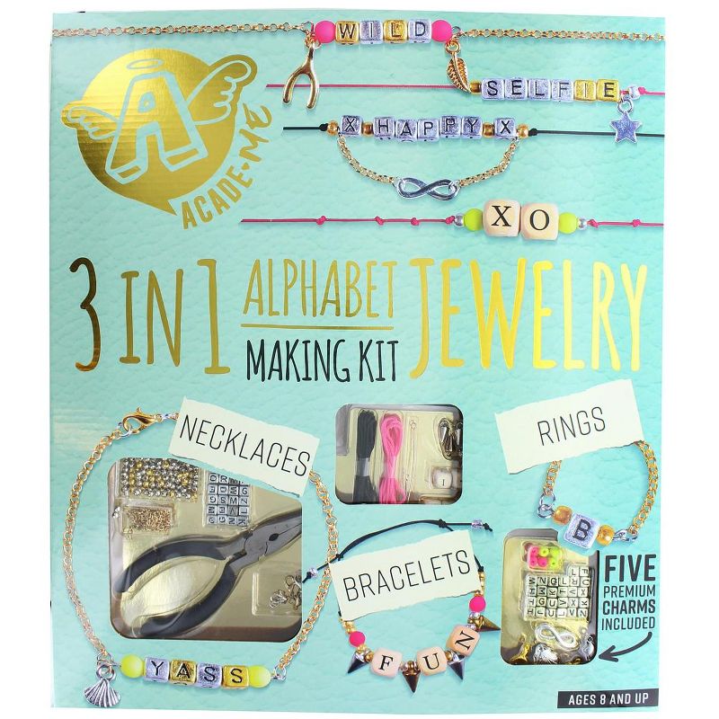 Anker Play 3 In 1 Alphabet Jewelry Making Kit | Includes 5 Premium Charms