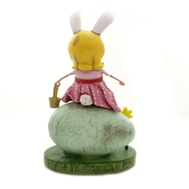 Lori Mitchell 7.0" Robin's Egg Rabbit Ears Basket Girl  -  Decorative Figurines