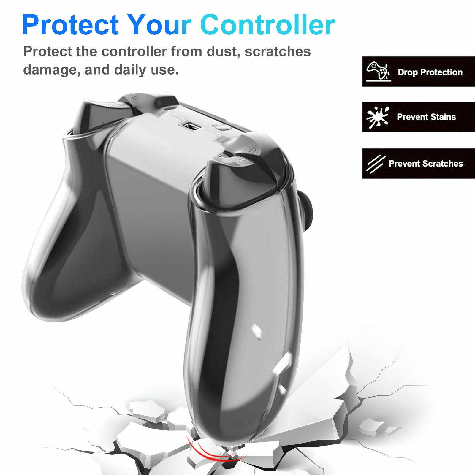 Protective Hard Clear Cover Case Dustproof Shell for Xbox Series S/X Controller