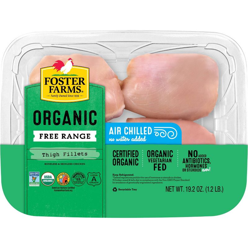 Foster Farms Organic Boneless Thighs - 1.2lbs