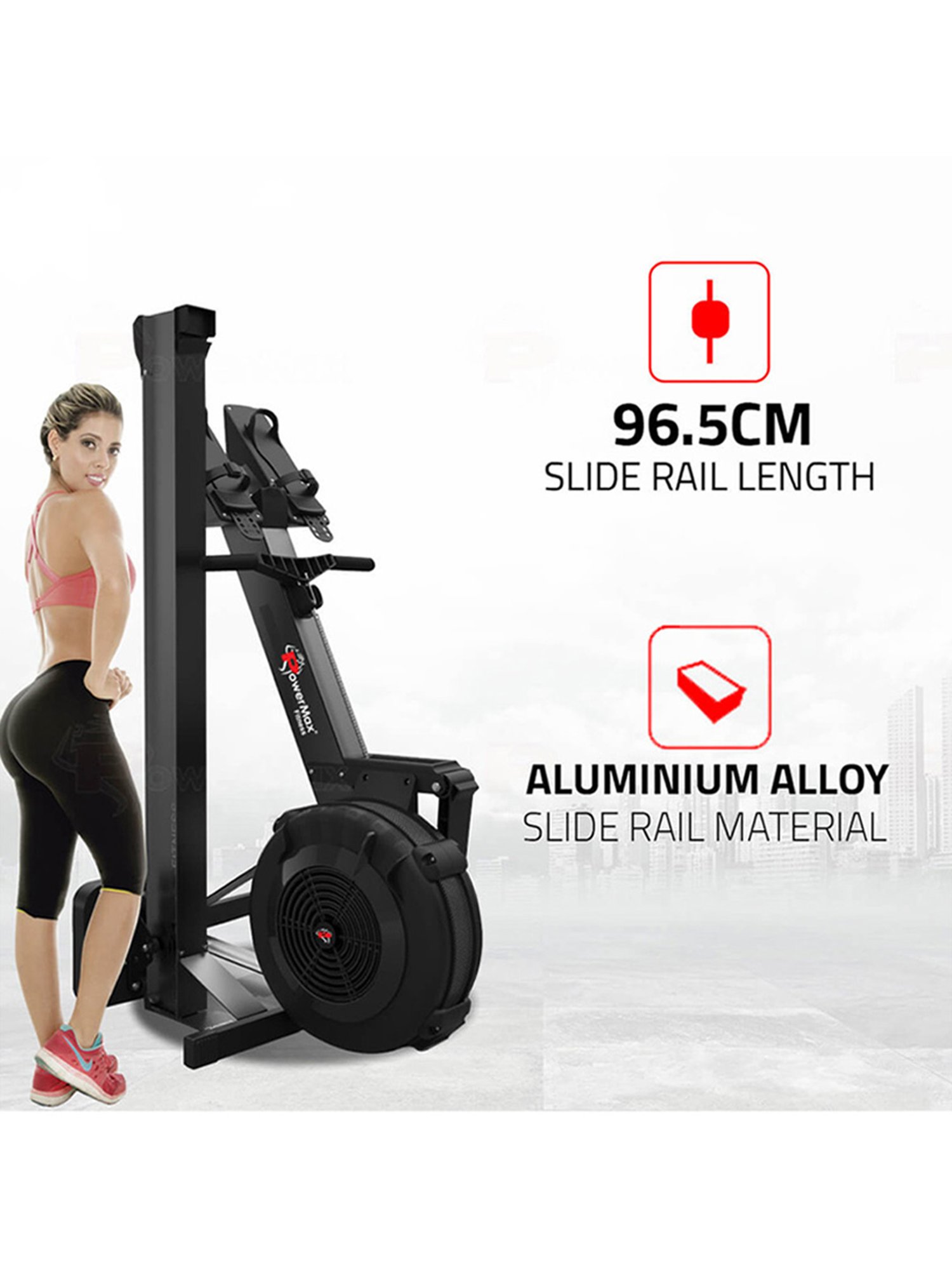 PowerMax Fitness RAC-2500 Rowing Machine (Black)