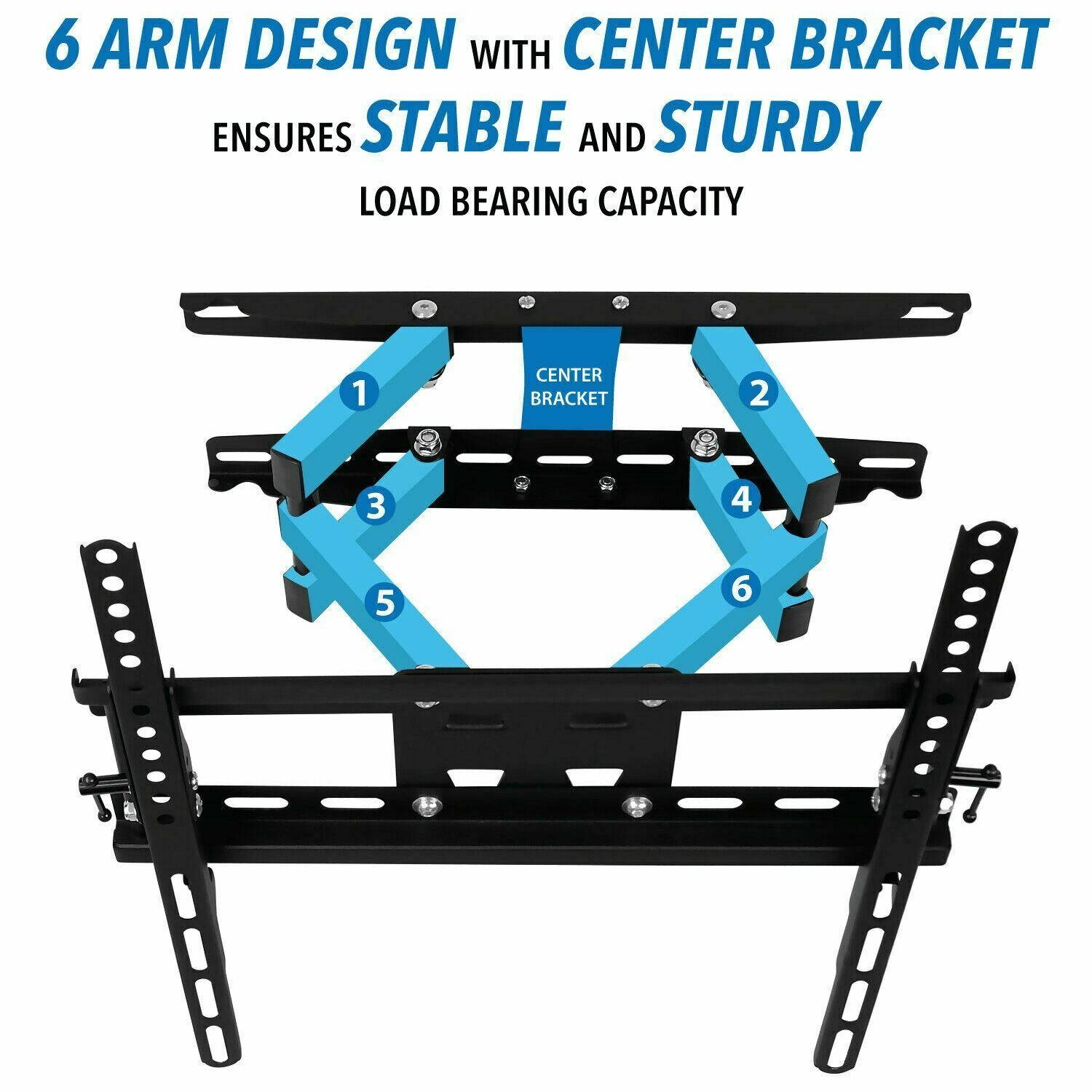 Full Motion TV Wall Mount | Corner Bracket | Fits 32-50 Inch TVs