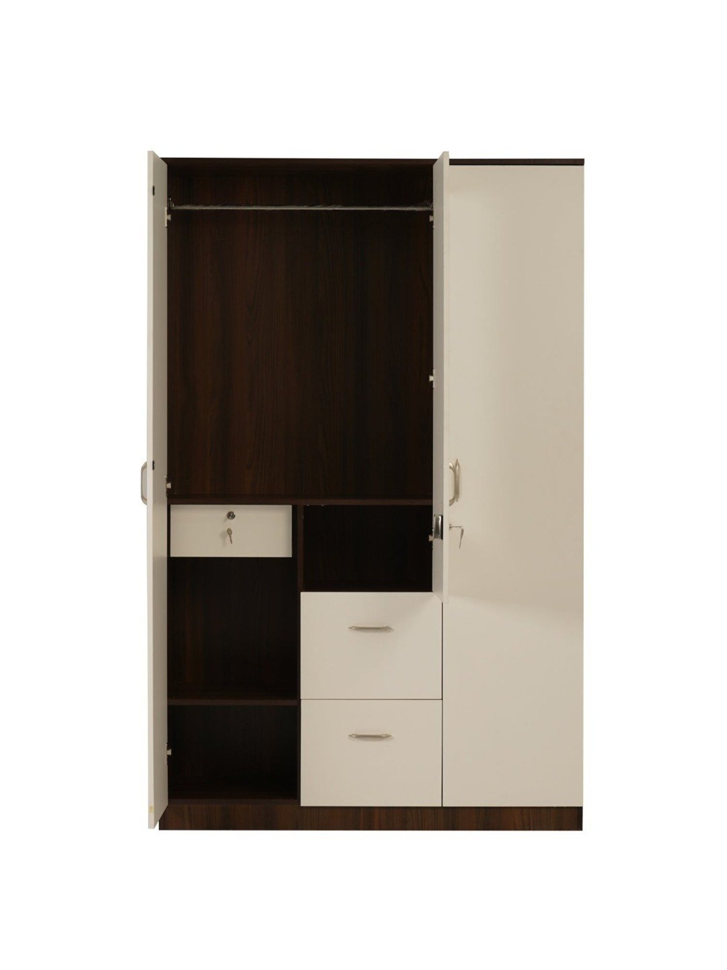 Godrej Interio Ewa Brown Engineered Wood 4 Door Wardrobe