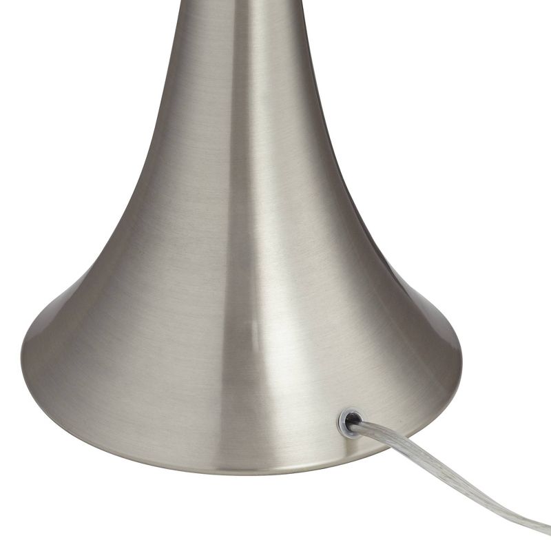 360 Lighting Gerson Brushed Nickel LED Black Shade Table Lamps Set of 2