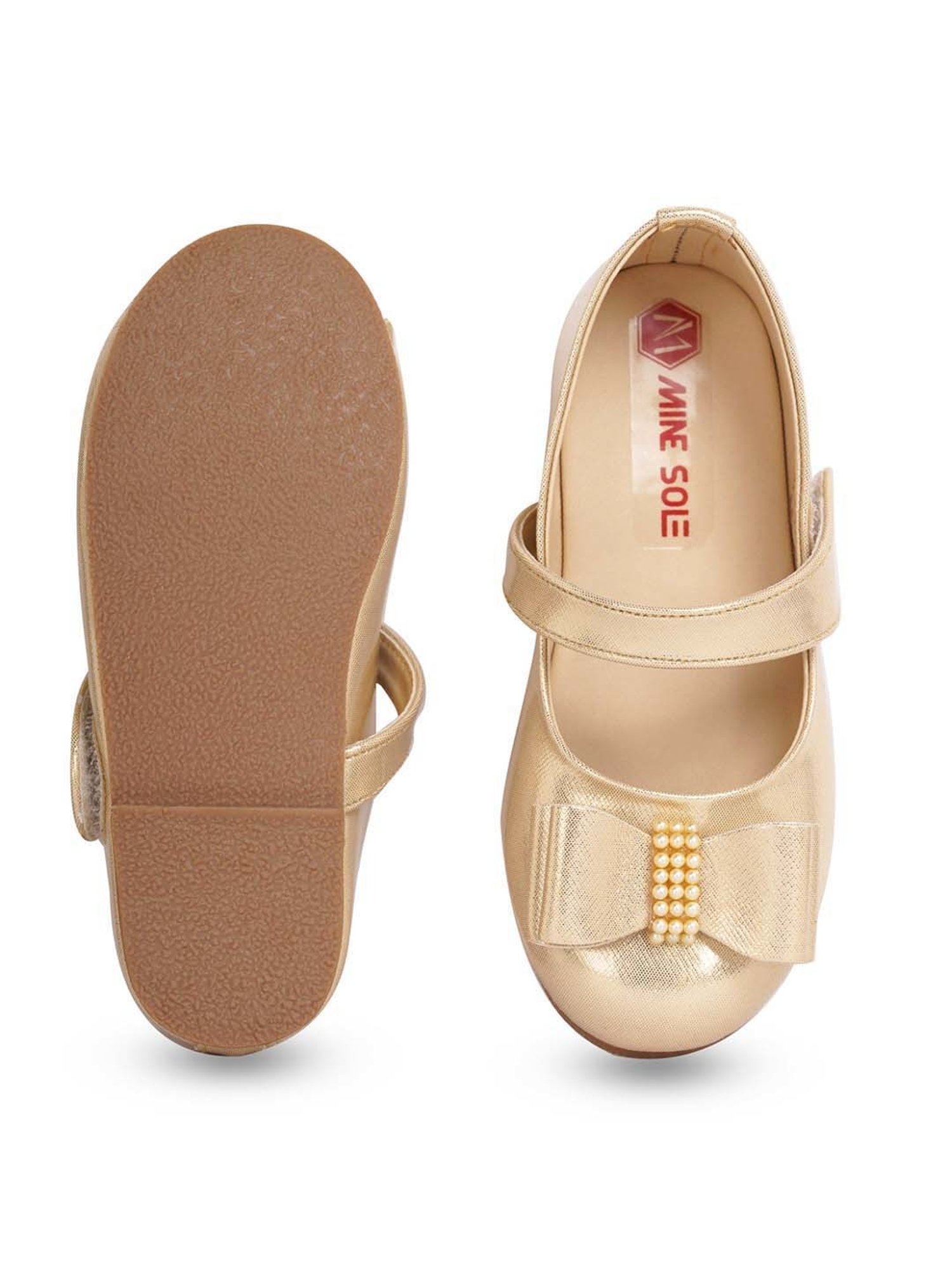 Minesole Kids Golden Mary Jane Shoes