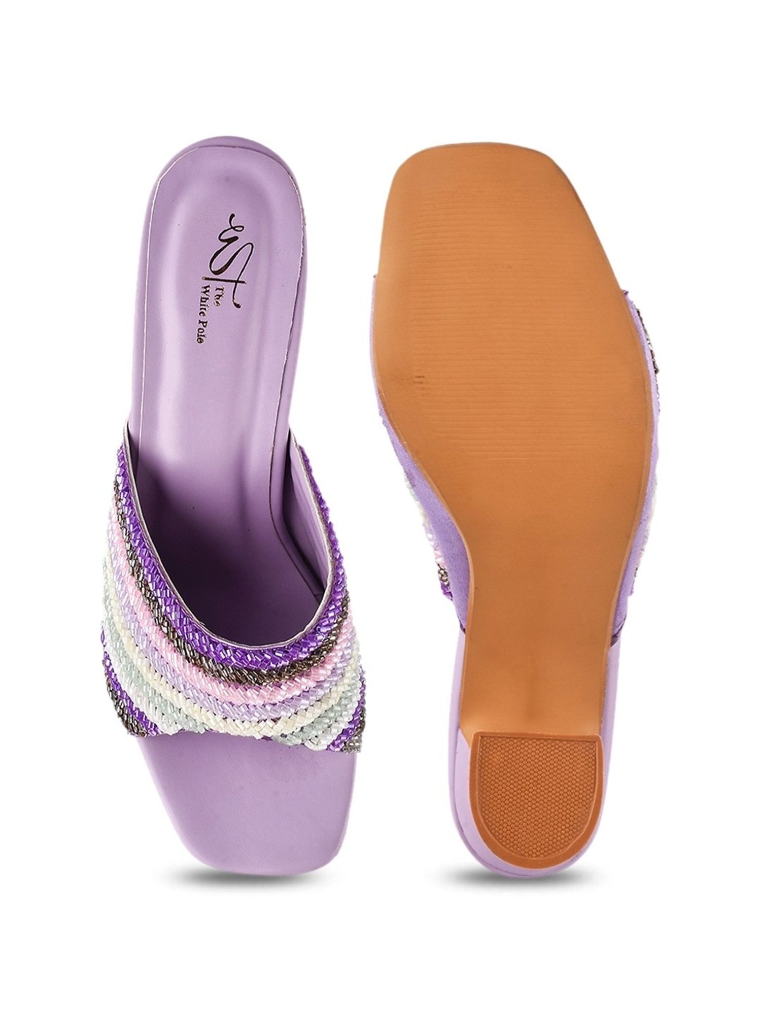 The White Pole Women's Blue Casual Sandals