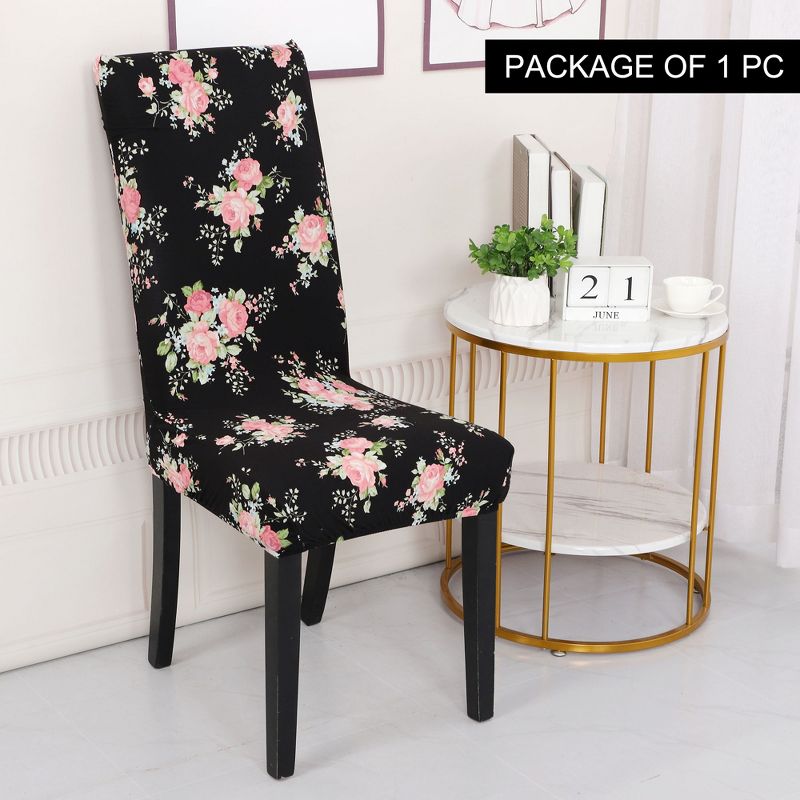 1 Pc Polyester Spandex Stretchy Removable Washable Dining Chair Slipcovers Multicolored  - PiccoCasa