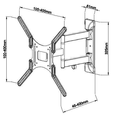 EZM Full-Motion 23"-55" Wall Mount Max VESA 400 x 400 mm Holds up to 66 lbs (003-0022)