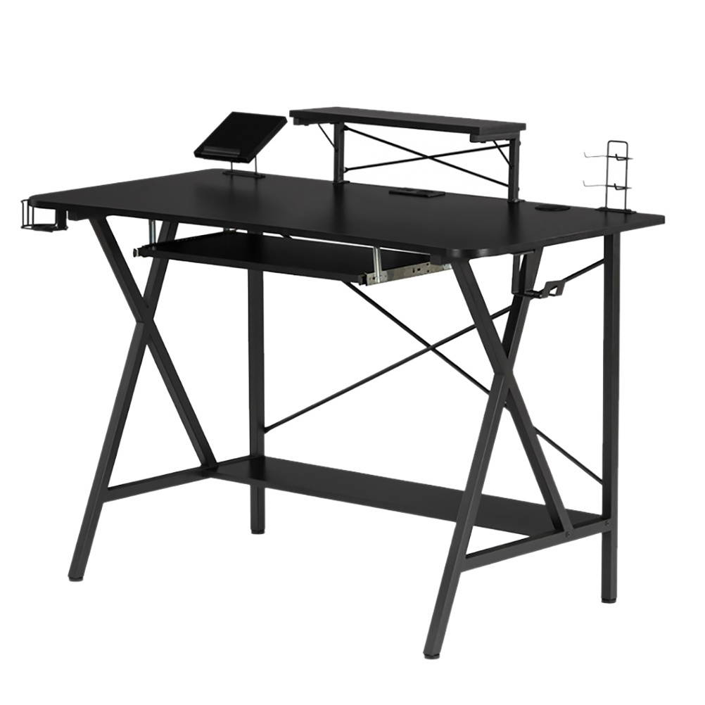 HOMEMAXS 47" Gaming Table E-Sports Computer Desk Home Office Workstation with USB Cup Holder Headphone Hook