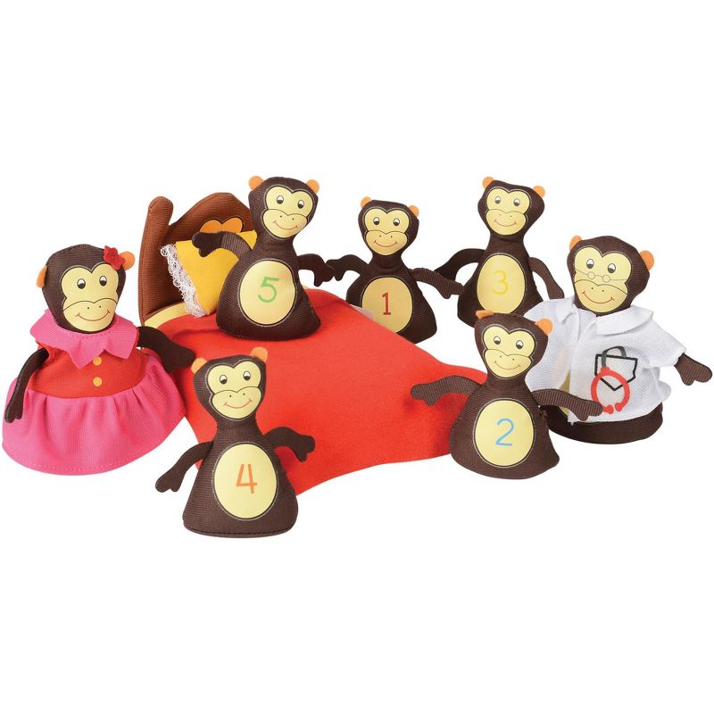 Marvel Education Co Monkeys Jumping on the Bed Puppets and Props, set of 8