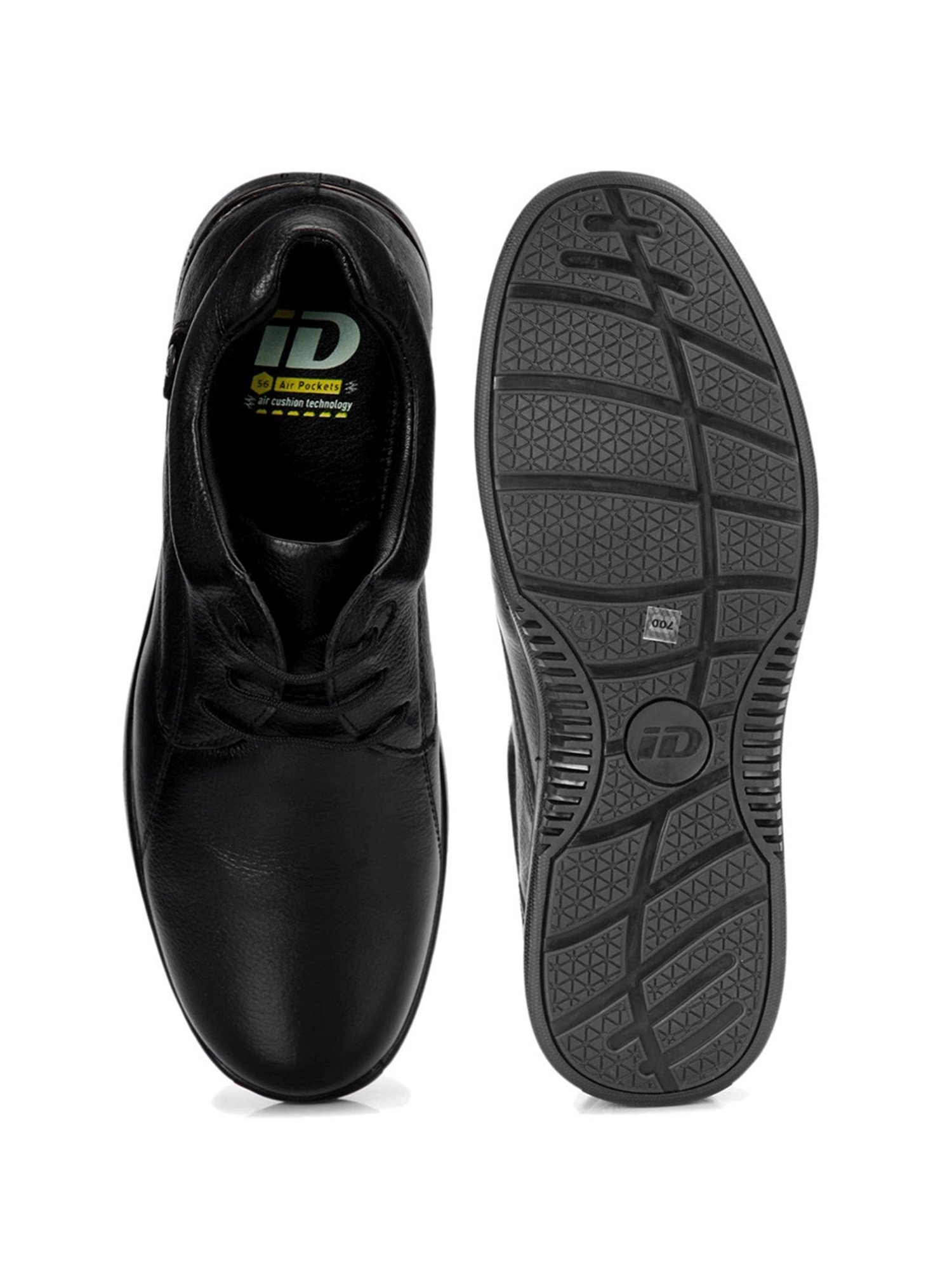 ID Men's Regular Black Derby Shoes