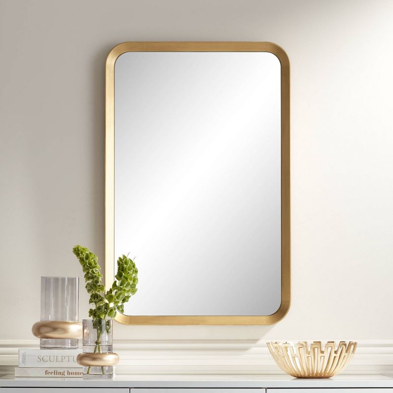 Noble Park Stanhope Gold 23 3/4" x 36" Round Edge Rectangular Wall Mirror