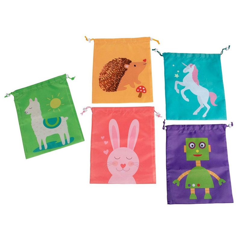 15-Pack Party Favor Drawstring Bags for Kids Birthday, Baby Shower, Giveaway