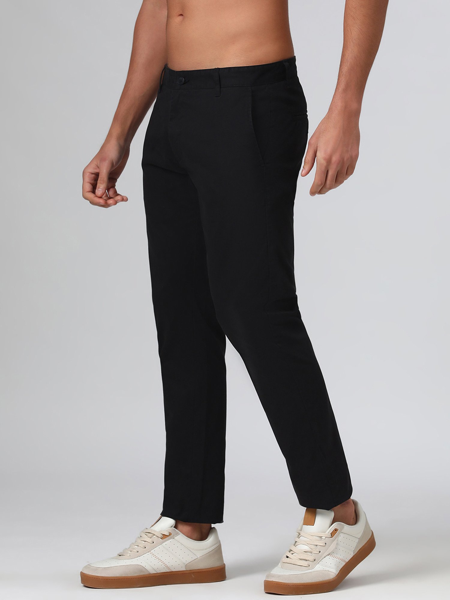 SUBTRACT Black Slim Fit Chinos