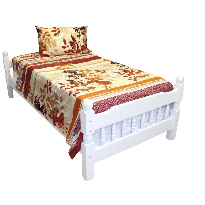 Autumn Fall Leaves Flowers Stripes Twin Bed Sheets Set - Store51..