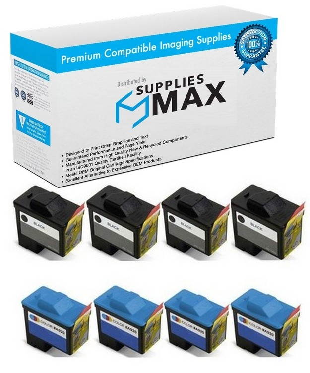 SuppliesMAX Replacement for Dell A720/A920 Inkjet Combo Pack (4-Black/4-Color) (Series 1) (310-5508_4PK/310-5509_4PKMP)