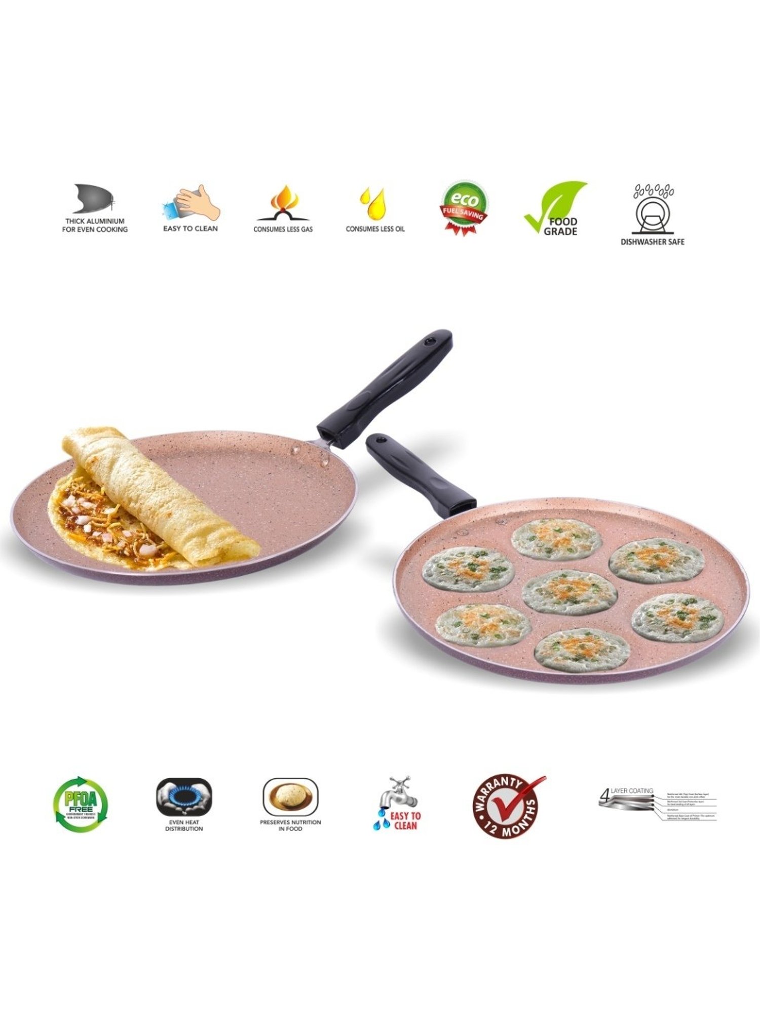 ScanPan Classic Black Recycled Aluminum 2-Piece Fry Pan Set 