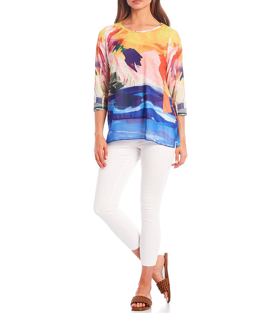 Ali Miles Jamie Crop Denim Skinny Leg Pull-On Jeggings