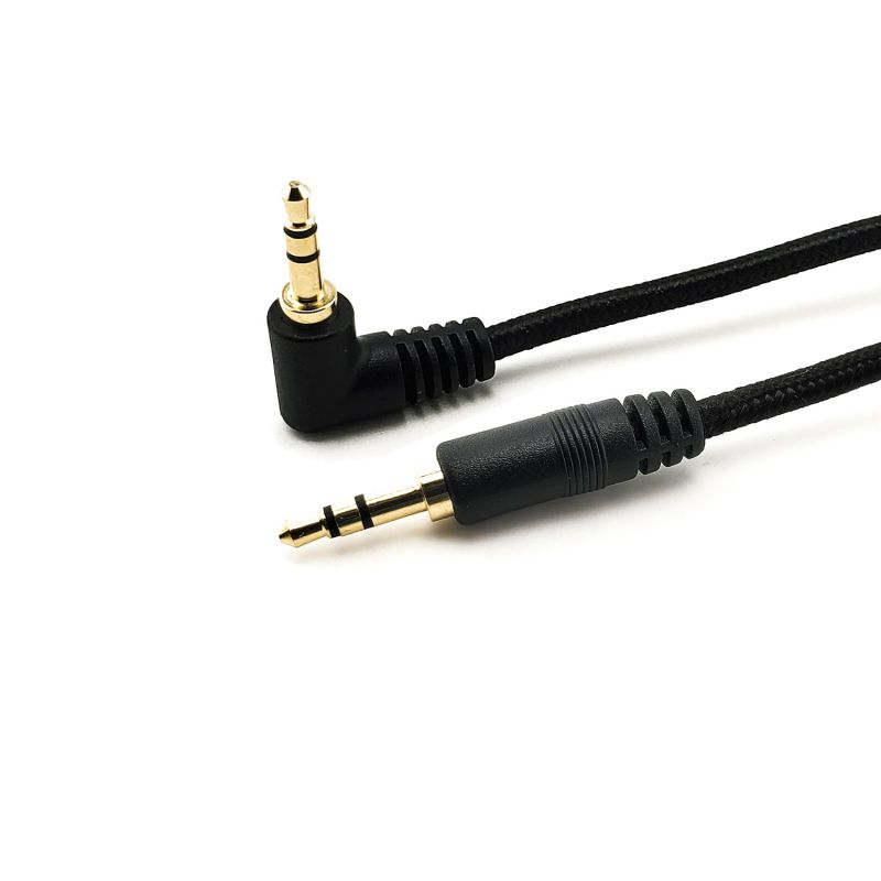 SatelliteSale 3.5mm Male to Male Aux Audio Cable 90 Degree Right Angle 6 Feet