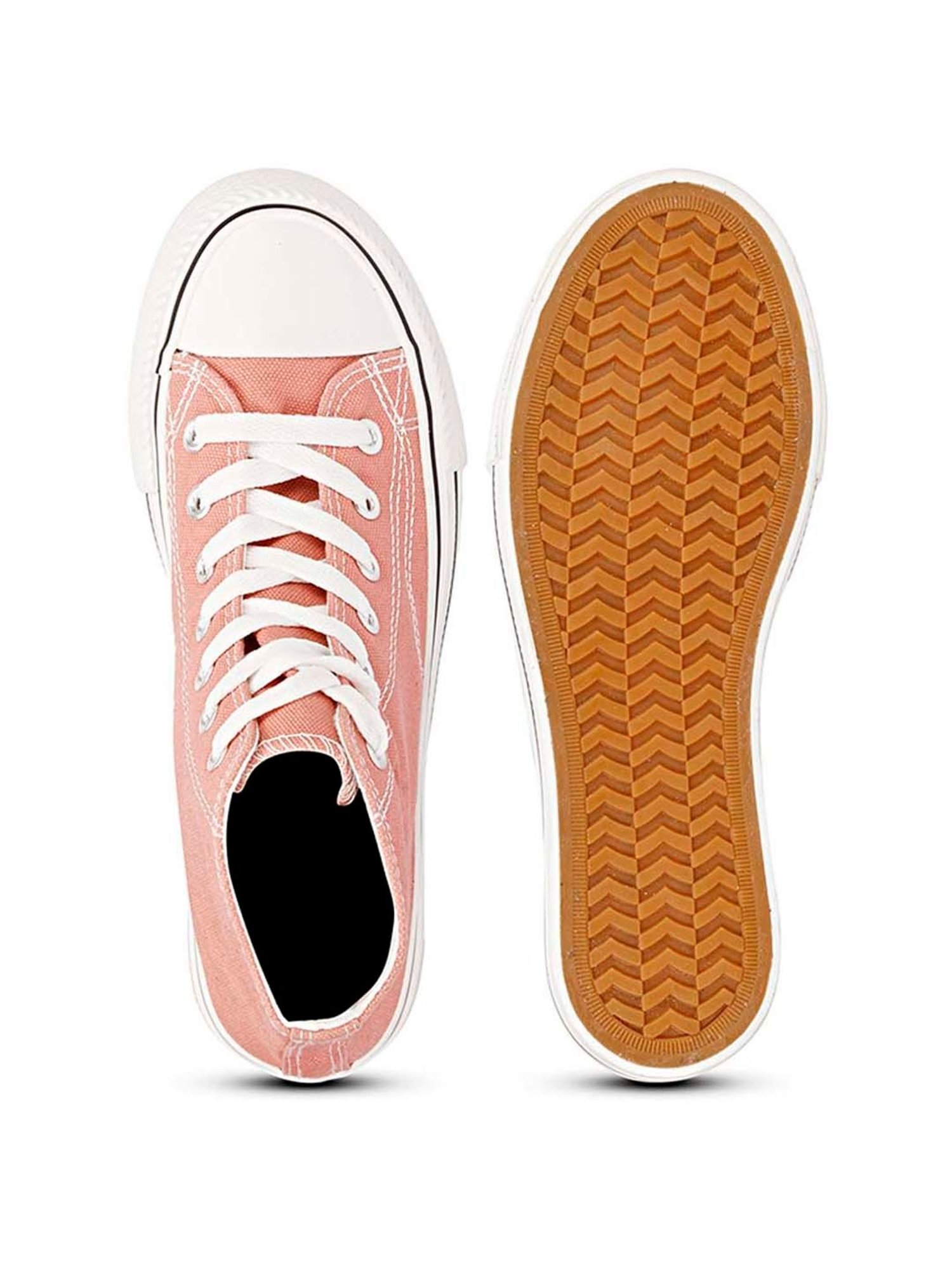 Mozafia Women's Nude Pink Ankle High Sneakers