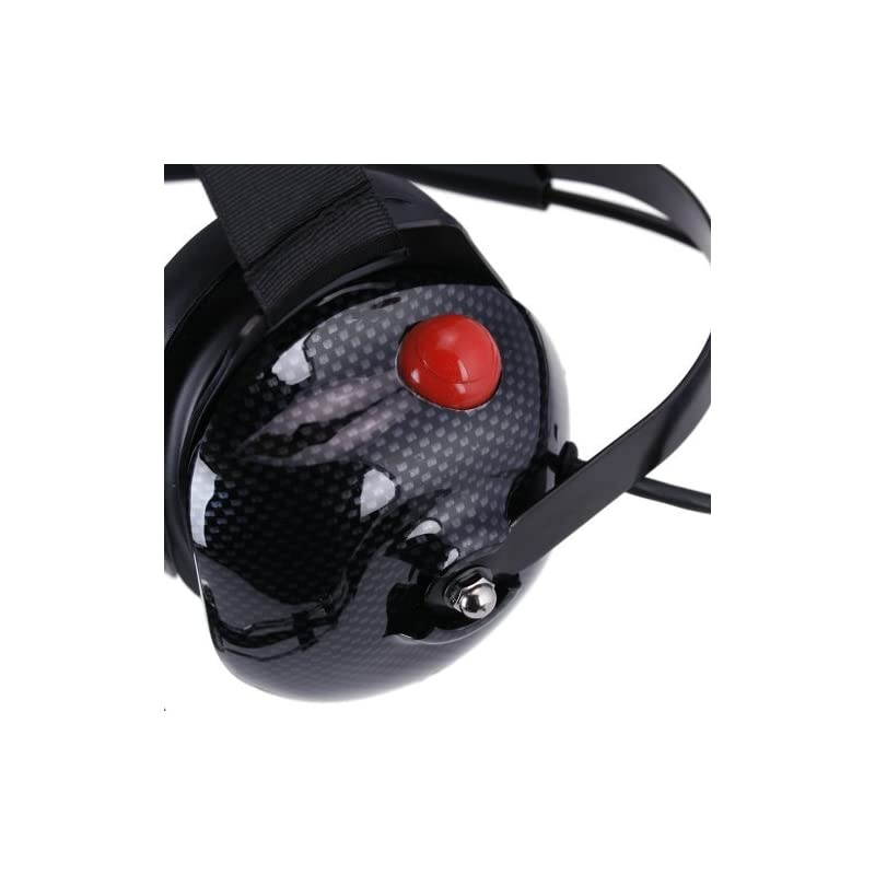 H42CF Carbon Fiber Behind The Head TwoWay Radio Headset with Dynamic Noise Cancelling Microphone Push to Talk and 35mm Input Jack for Music amp MP3 Players