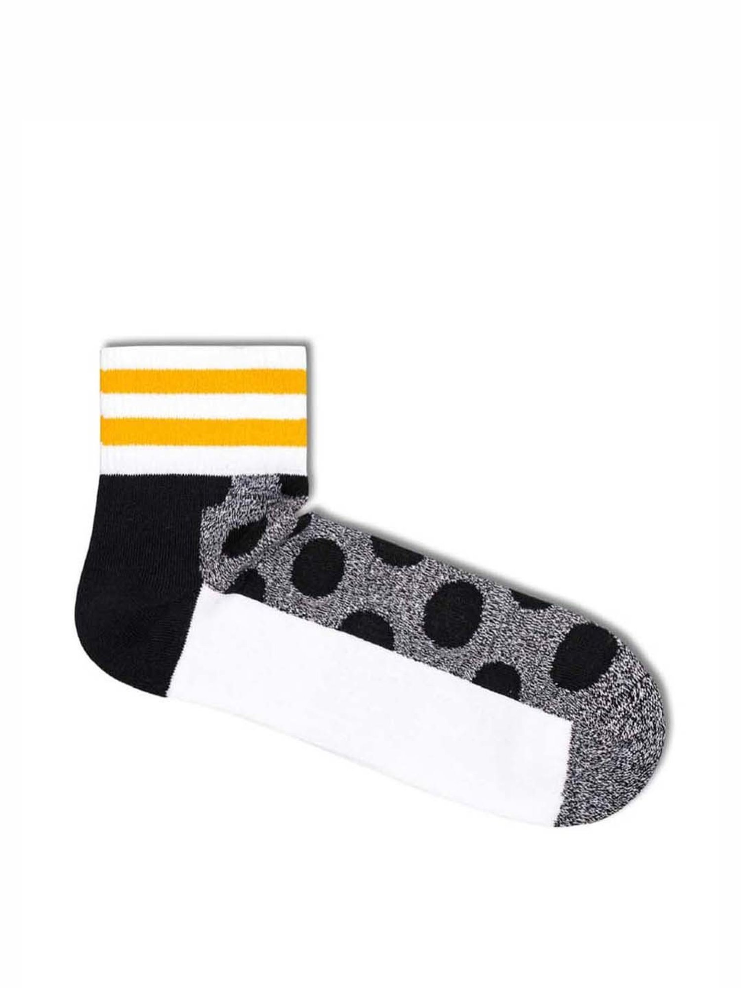 Happy Socks Big Dot Crew Grey Cotton Printed Socks (41-46)