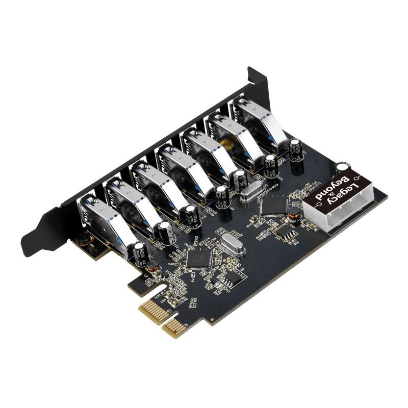 SIIG Legacy and Beyond Series PCIe to USB 3.0 7-Port PCI Express Card (External PCIe Host Card), Supports UASP