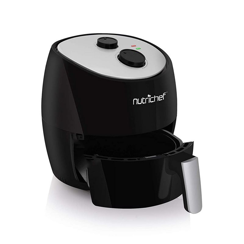 NutriChef PKAIRFR22 Kitchen Countertop Electric Air Fryer Oven Cooker with 3 Quart Cooking Basket and Automatic Shut off for Oil Free Healthier Food