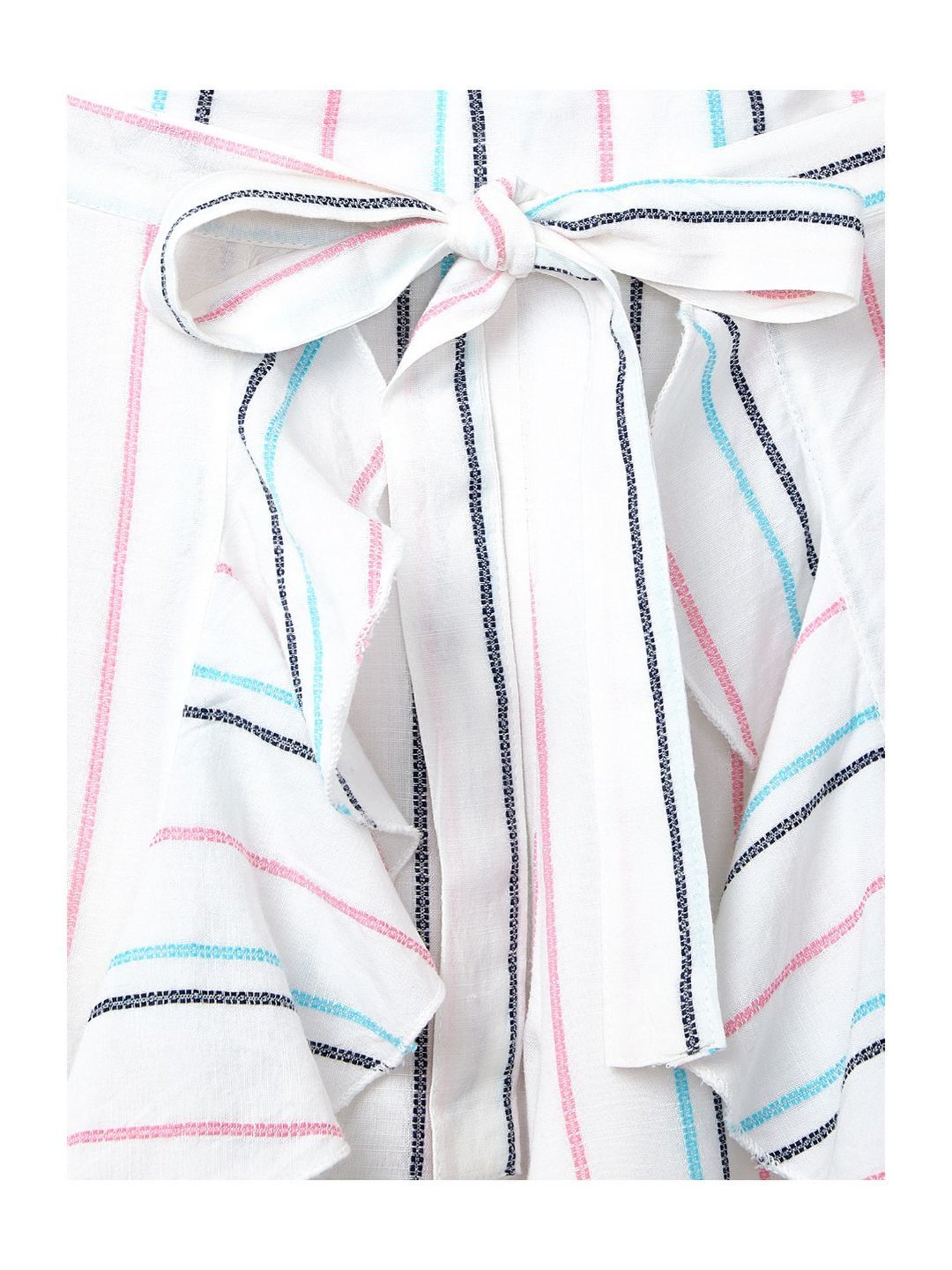 Cub McPaws Girls White & Pink Striped Palazzo