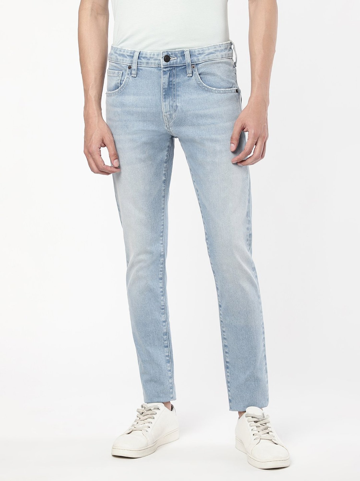 Passion Light Blue Slim Fit Heavily Washed Jeans