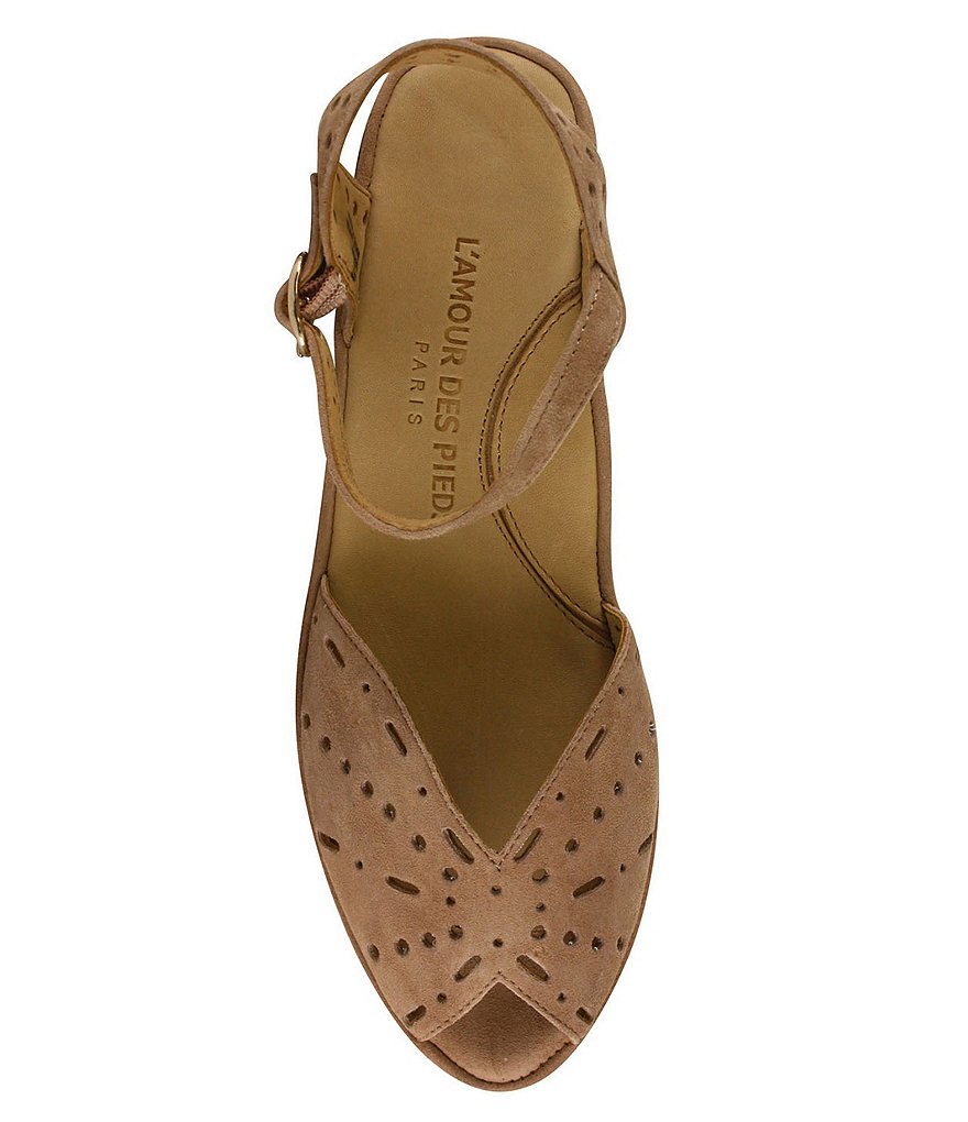 L'Amour Des Pieds Brenn Suede Wedge Sandals
