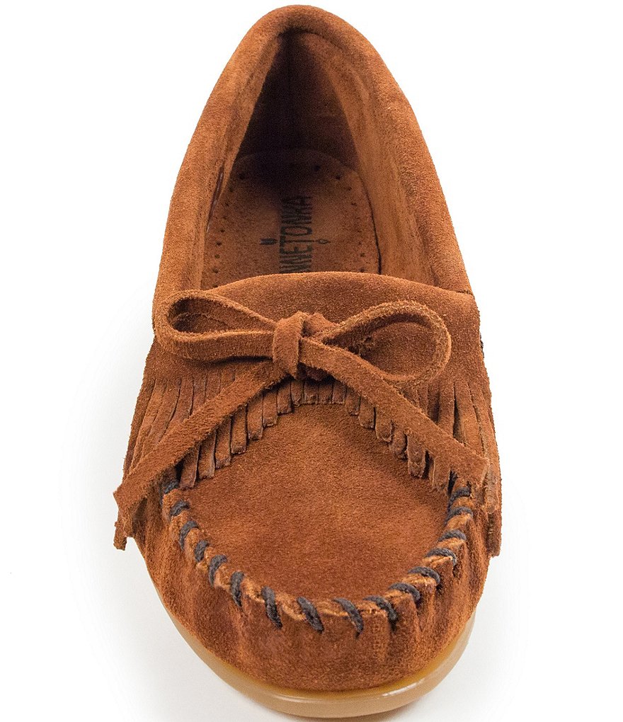 Minnetonka Kilty Suede Fringe Moccasins