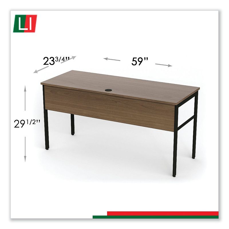 Linea Italia(R) Urban Desk Workstation, 59w x 23 3/4d x 29 1/2h, Natural Walnut UR601NW