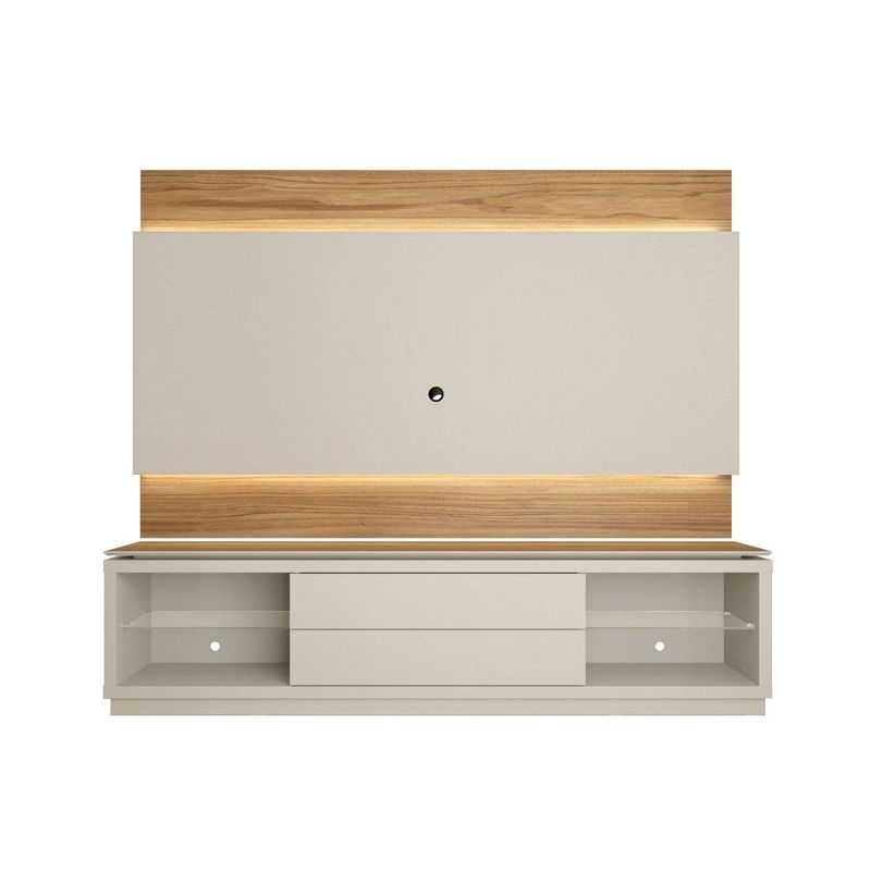 70" Lincoln TV Stand and Panel Cinnamon/Off White - Manhattan Comfort
