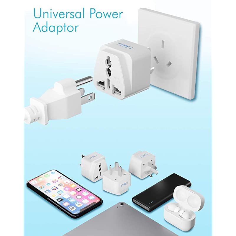 Australia China New Zealand Travel Plug Adapter Type I 3 Pack Grounded Universal GP163PK