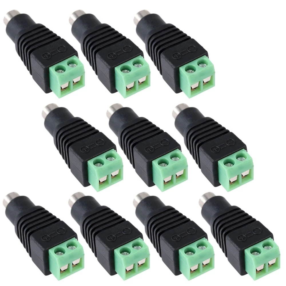 ESCAM 10 Pc Screw Terminal Coaxial Cat5 to BNC Female Video Balun Connector