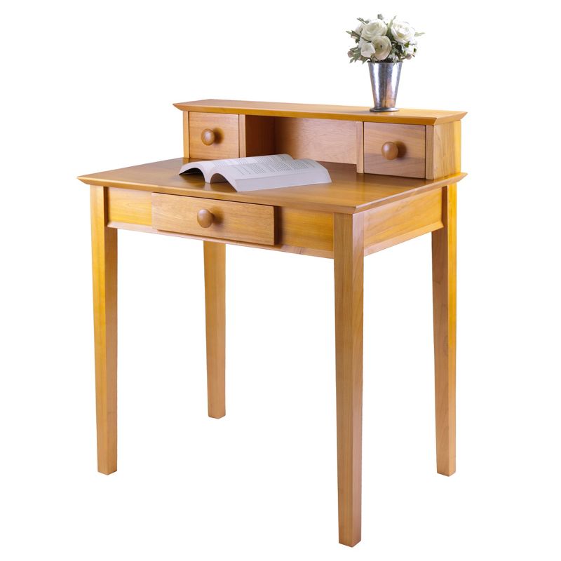 Studio Writing Desk with Hutch Honey Brown - Winsome