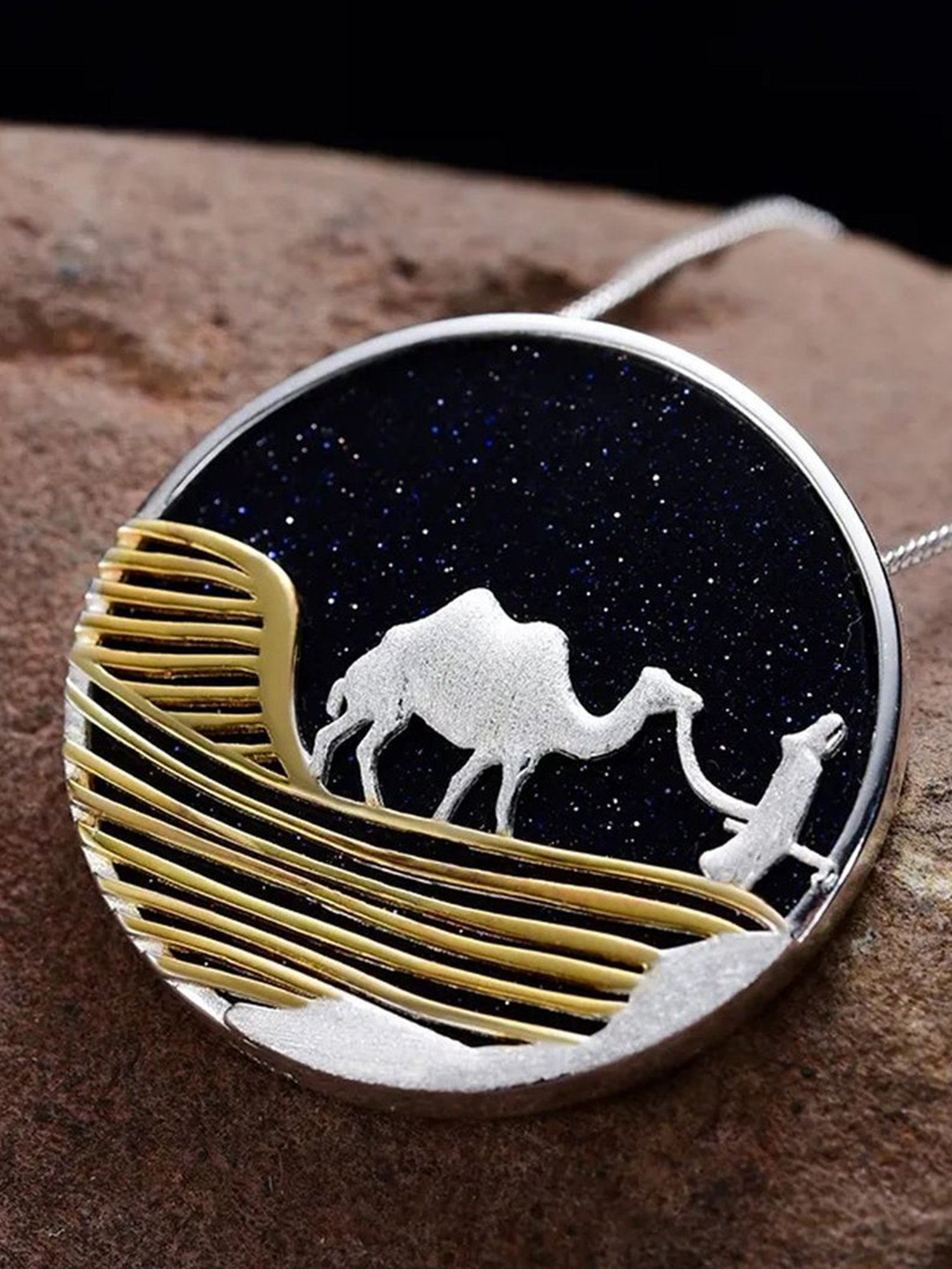 Rihi by P.C. Chandra Jewellers 92.5 Sterling Silver Arabian Knights Pendant for Women & Girls