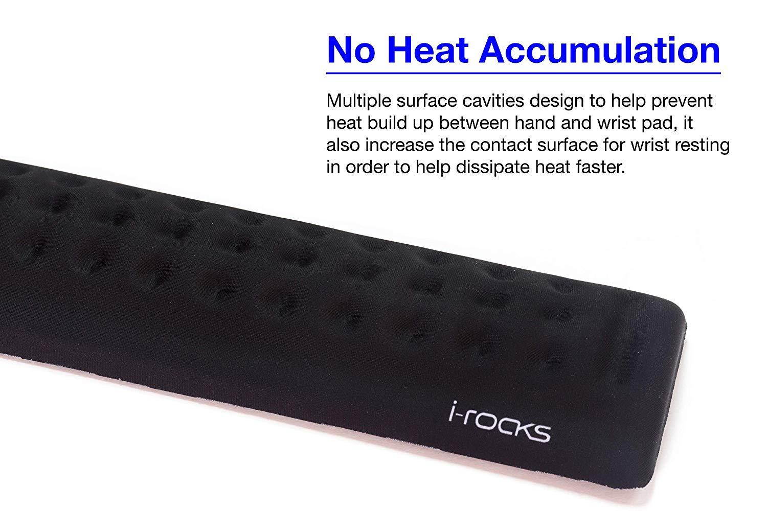 i-rocks IRC41 Memory Foam Keyboard Wrist Rest Pad Black. Ergonomic Design for Office, Home Office, Laptop, Desktop Computer, Gaming Keyboard.